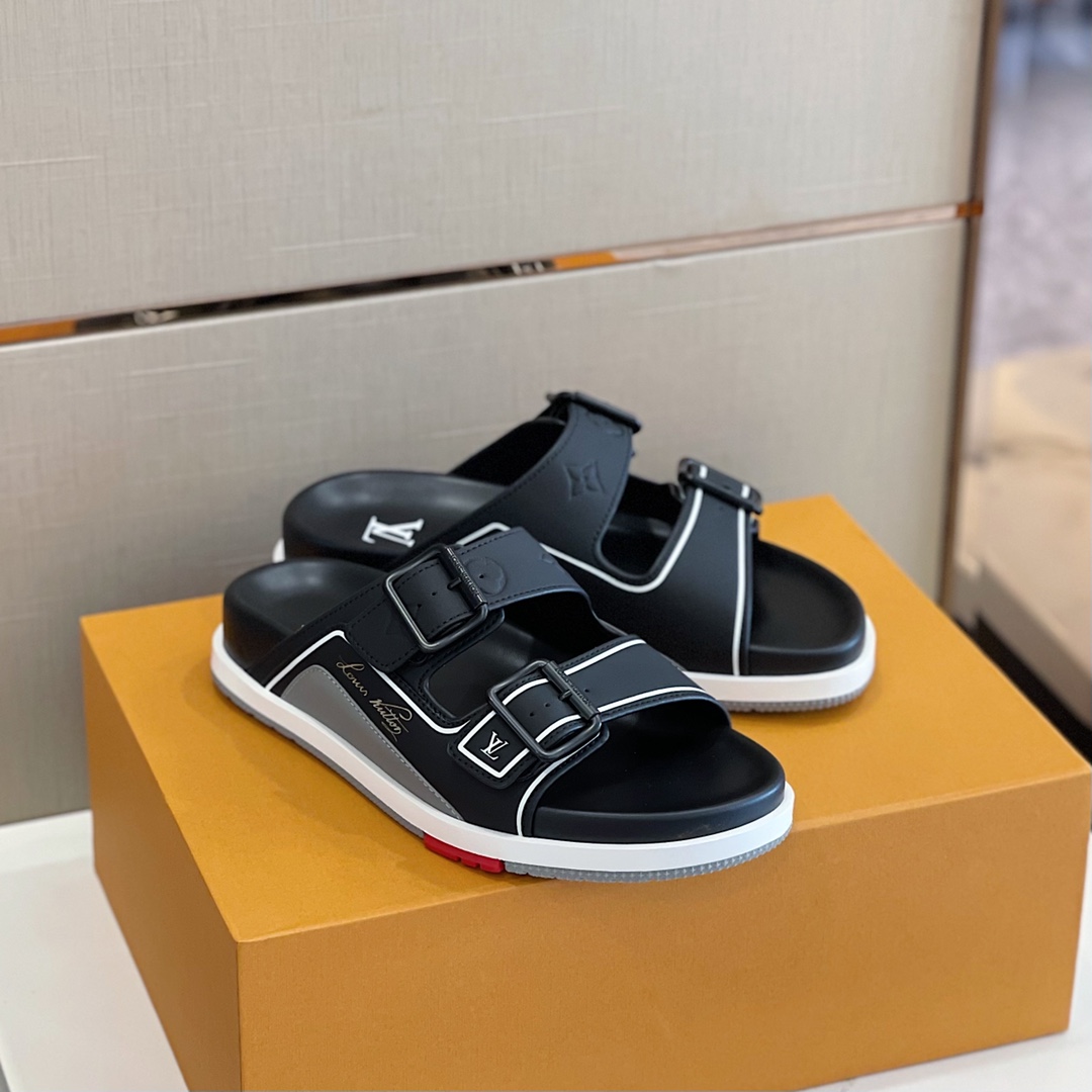 Louis Vuitton Trainer Mule In Black & Grey - DopestKickz
