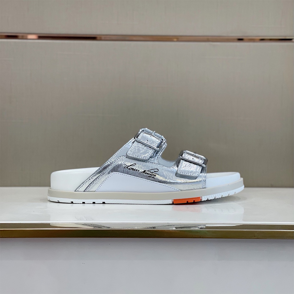 Louis Vuitton Trainer Mule In Silver - DopestKickz