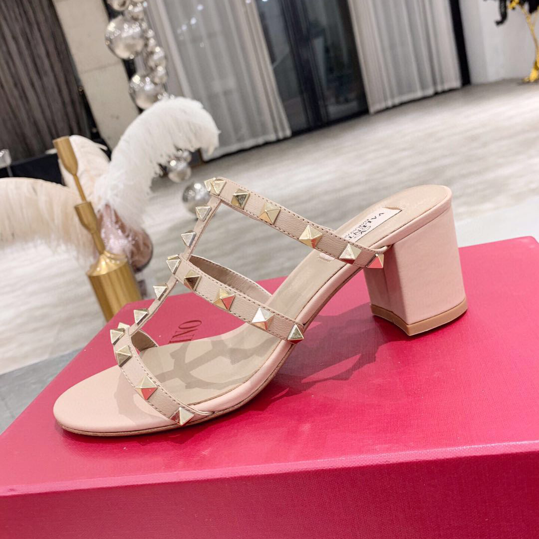 Saint Laurent Rockstud Caged 60mm Slide Sandals - DopestKickz