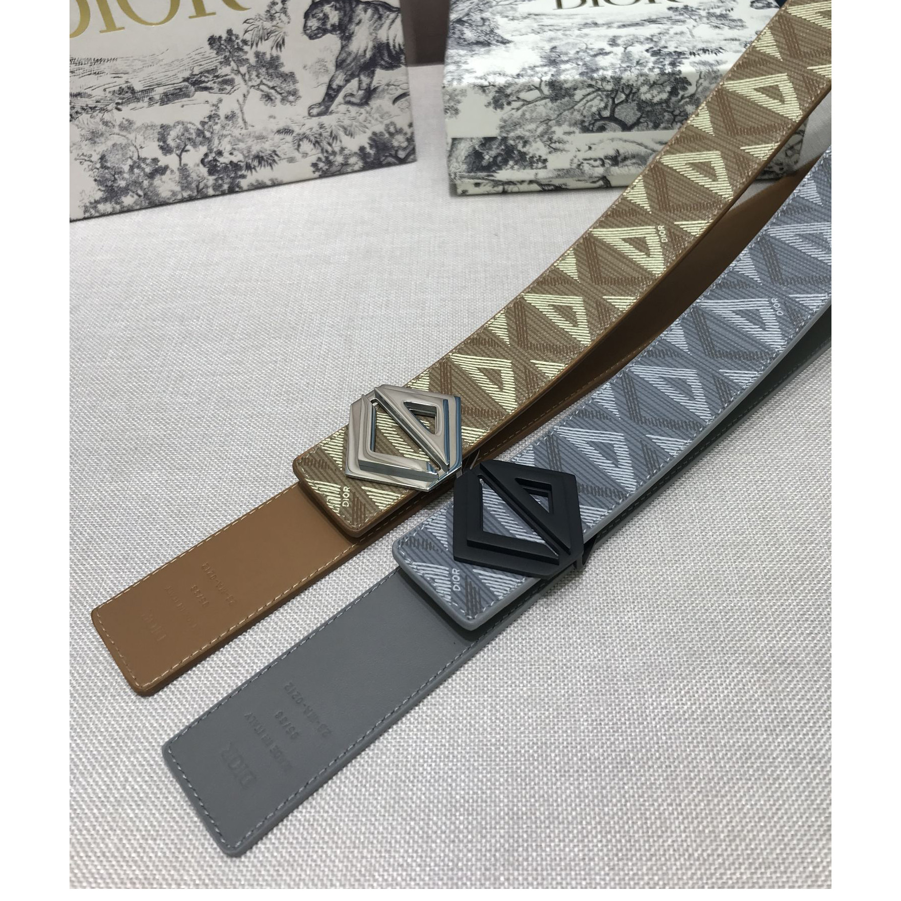 Dior CD Diamond Print  40mm Reversible Belt  - DopestKickz
