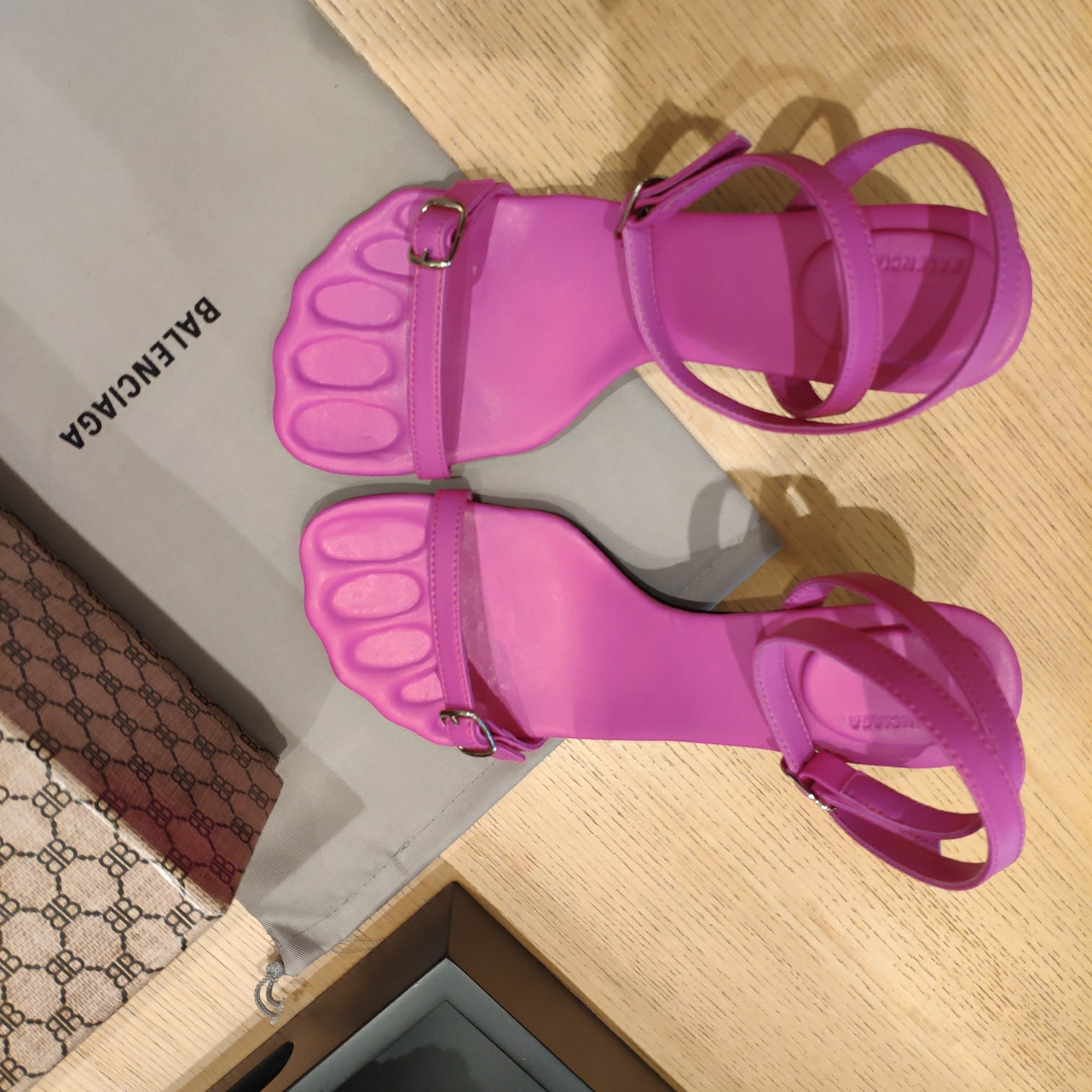 Balenciaga Logo High Heeled Sandals (7CM) - DopestKickz