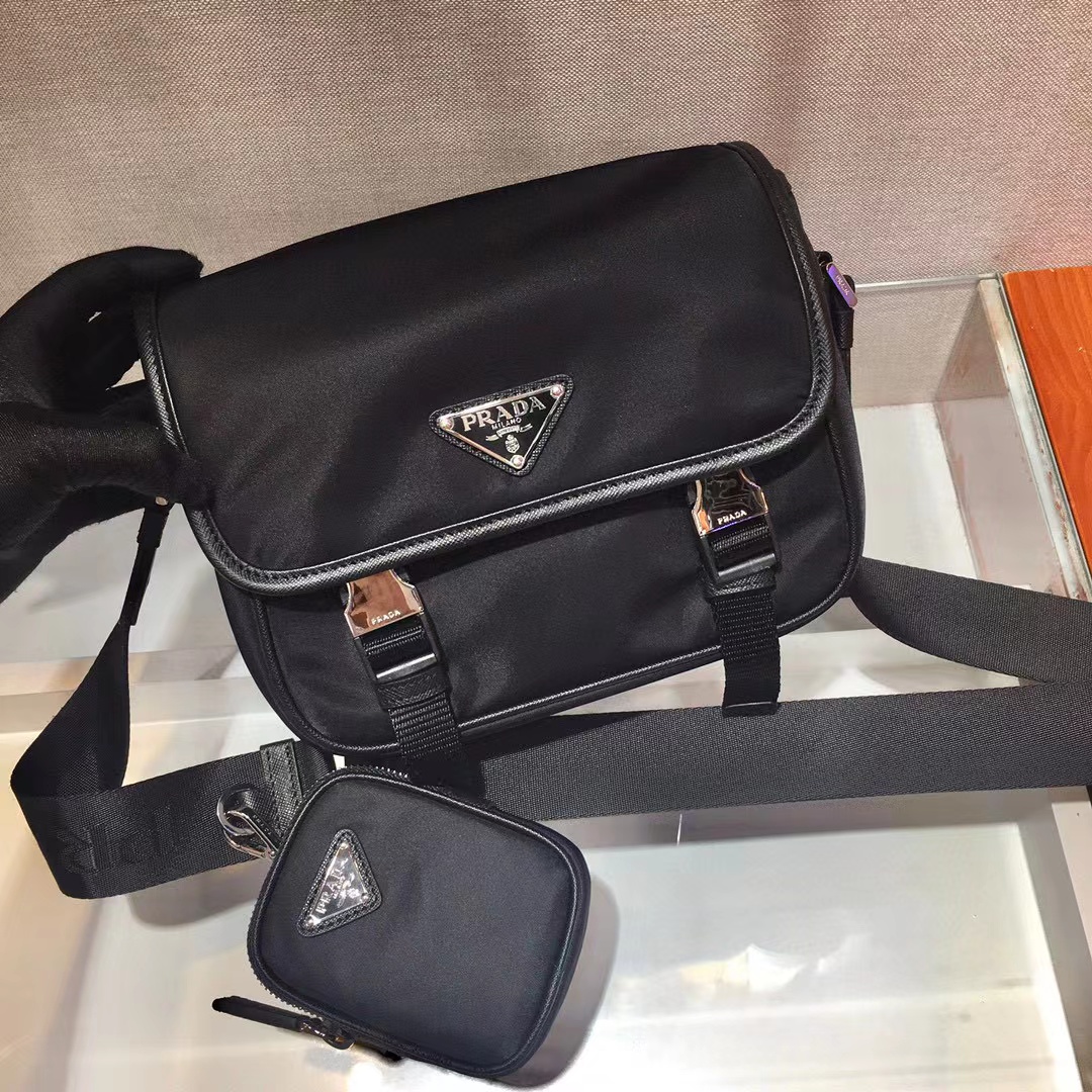 Prada Re-Nylon And Saffiano Leather Shoulder Bag(22-16-8.5cm)   2VD034 - DopestKickz