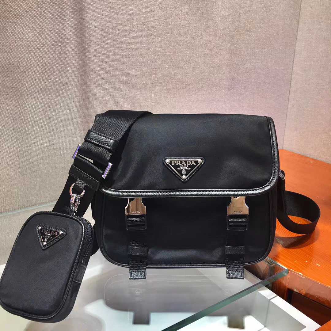 Prada Re-Nylon And Saffiano Leather Shoulder Bag(22-16-8.5cm)   2VD034 - DopestKickz