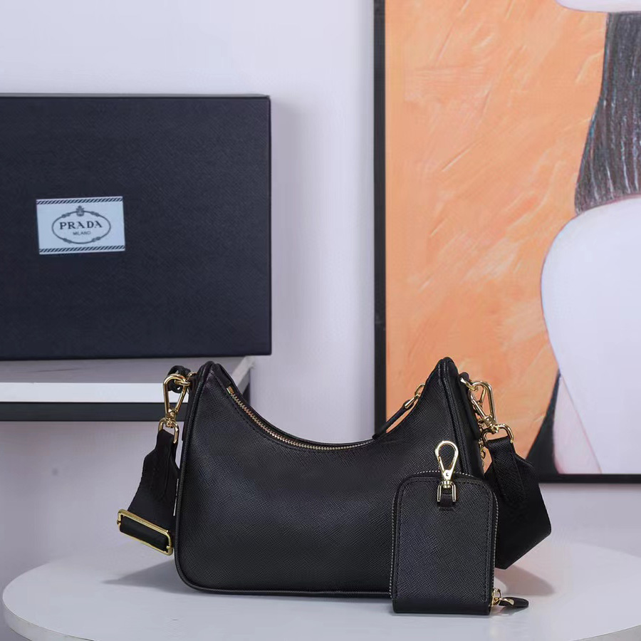 Prada Logo Print Shoulder Bag - DopestKickz