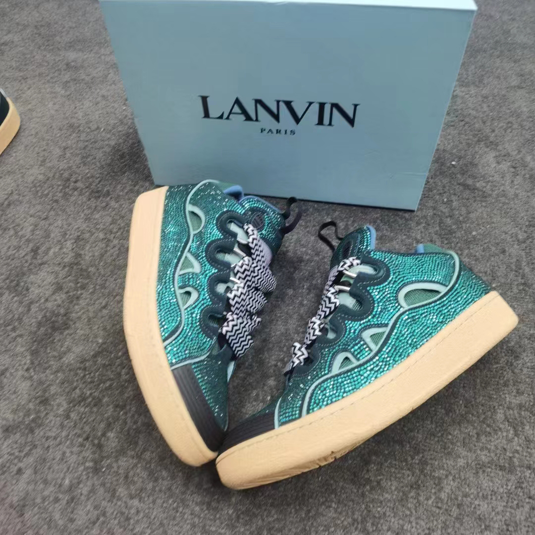 Lanvin Curb Lace-Up Sneakers - DopestKickz