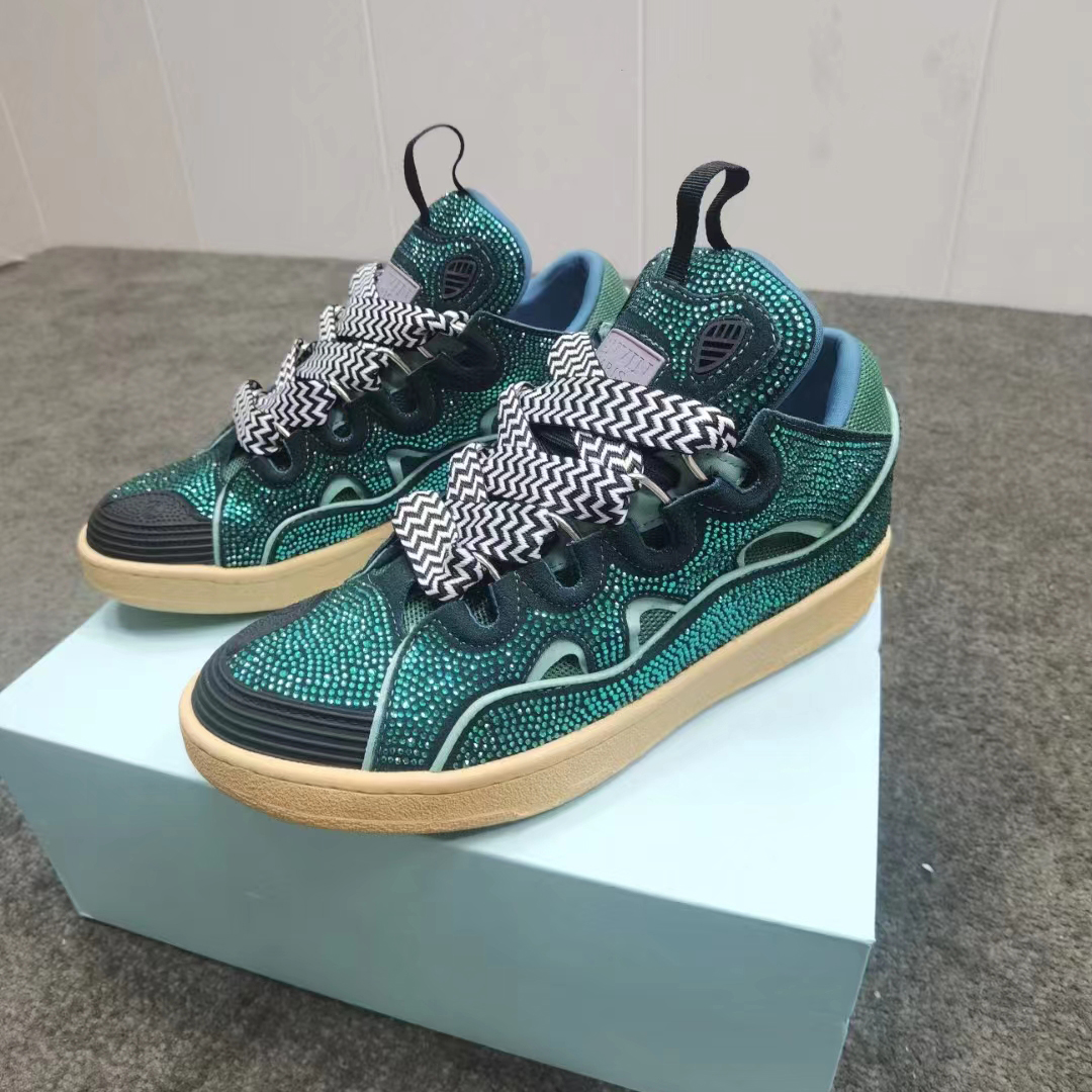Lanvin Curb Lace-Up Sneakers - DopestKickz