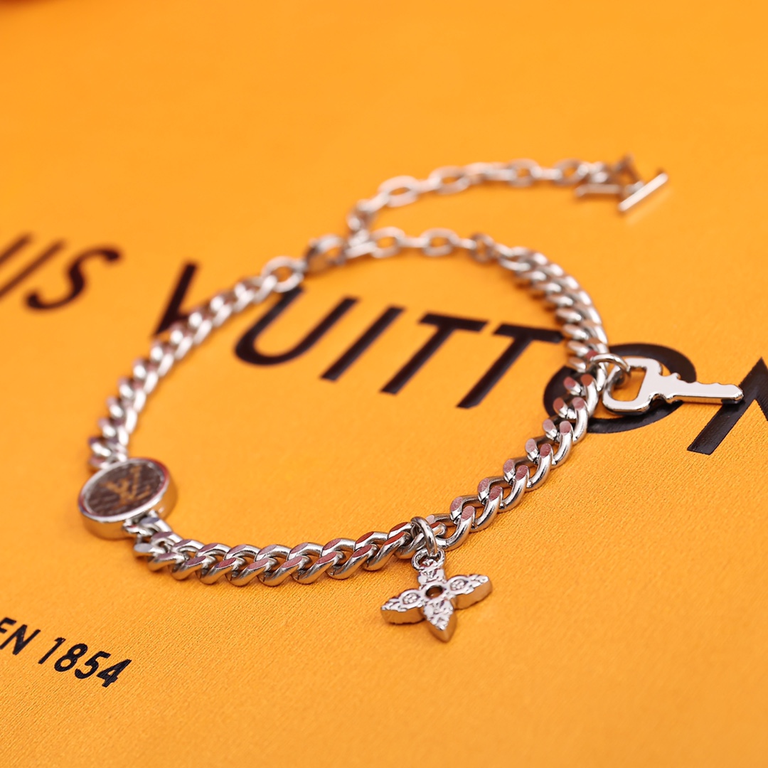 Louis Vuitton Monogram Lock Bracelet - DopestKickz