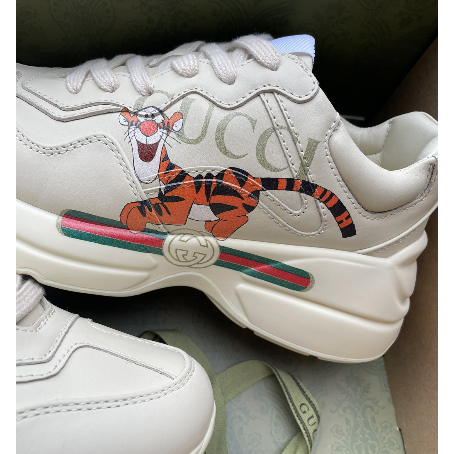 Gucci Men's Rhyton Sneaker In White - DopestKickz