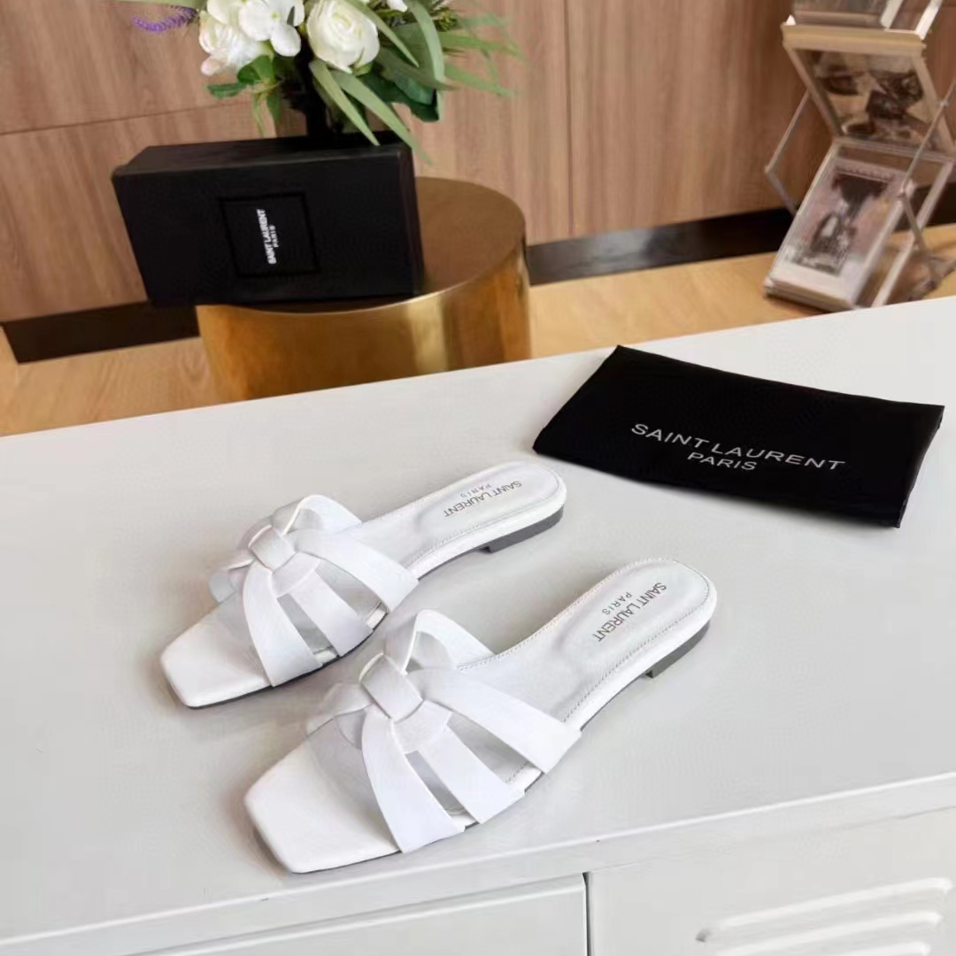 Saint Laurent Tribute Intertwing-Strap Sandals - DopestKickz