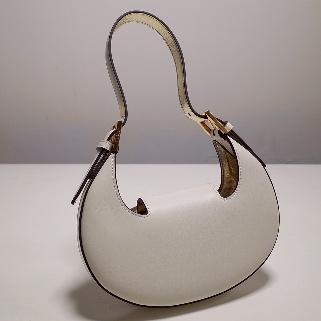 Fendi Cookie White Leather Mini Handbag（22-17.5-4.5cm） - DopestKickz