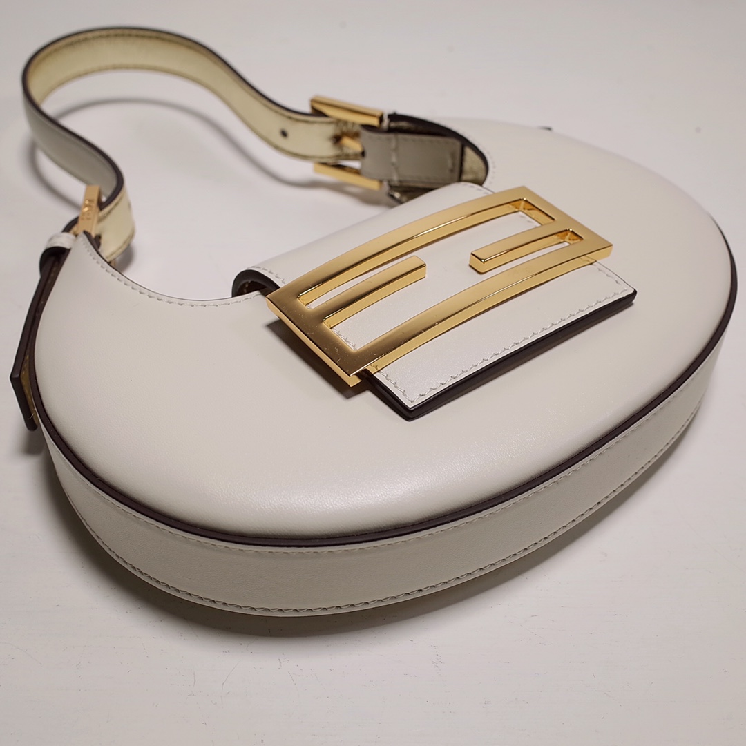 Fendi Cookie White Leather Mini Handbag（22-17.5-4.5cm） - DopestKickz