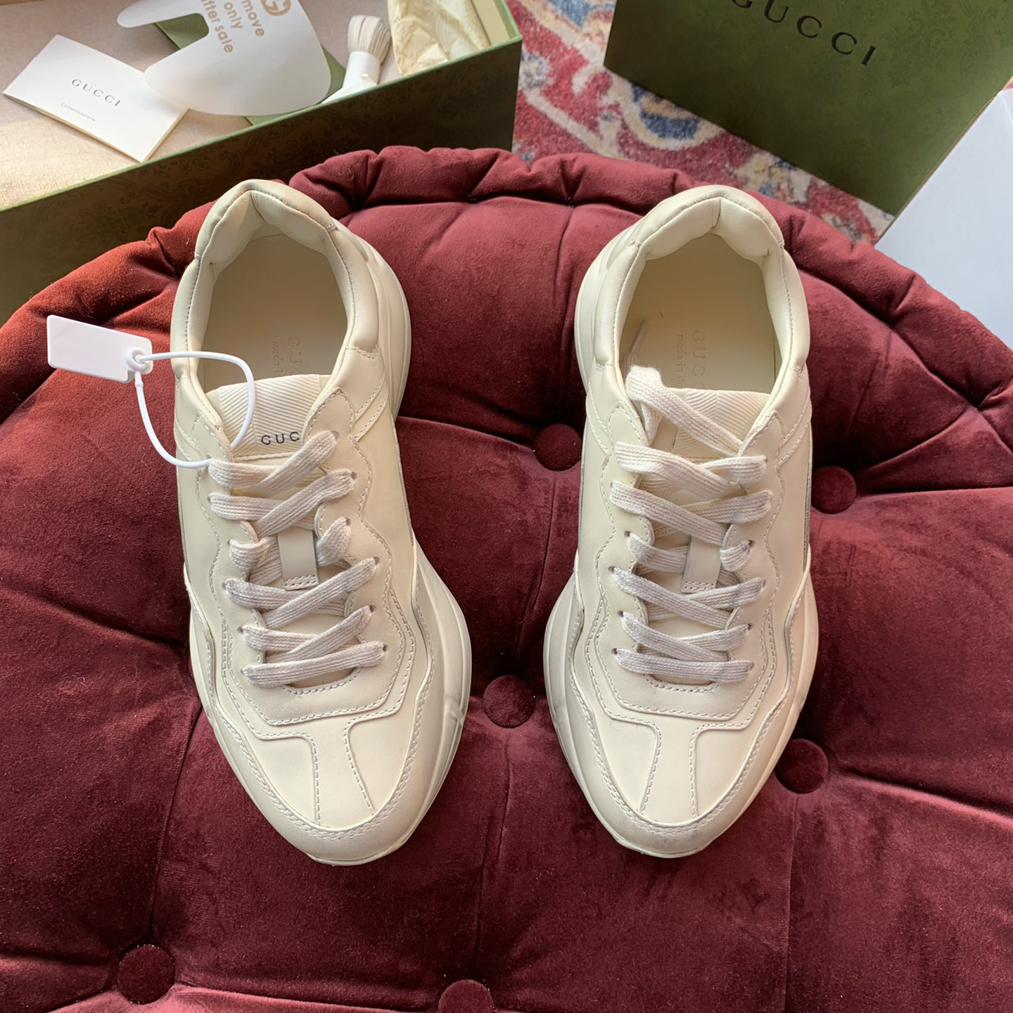 Gucci Men's Rhyton Sneaker In White - DopestKickz