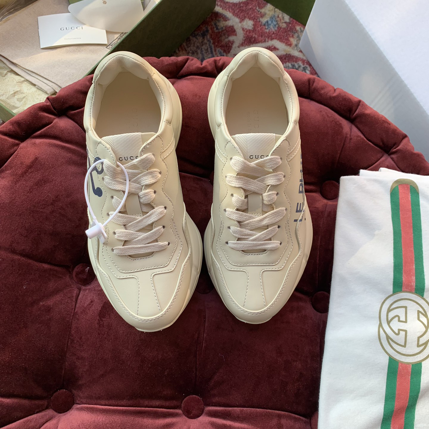 Gucci Men's Rhyton Sneaker In White - DopestKickz