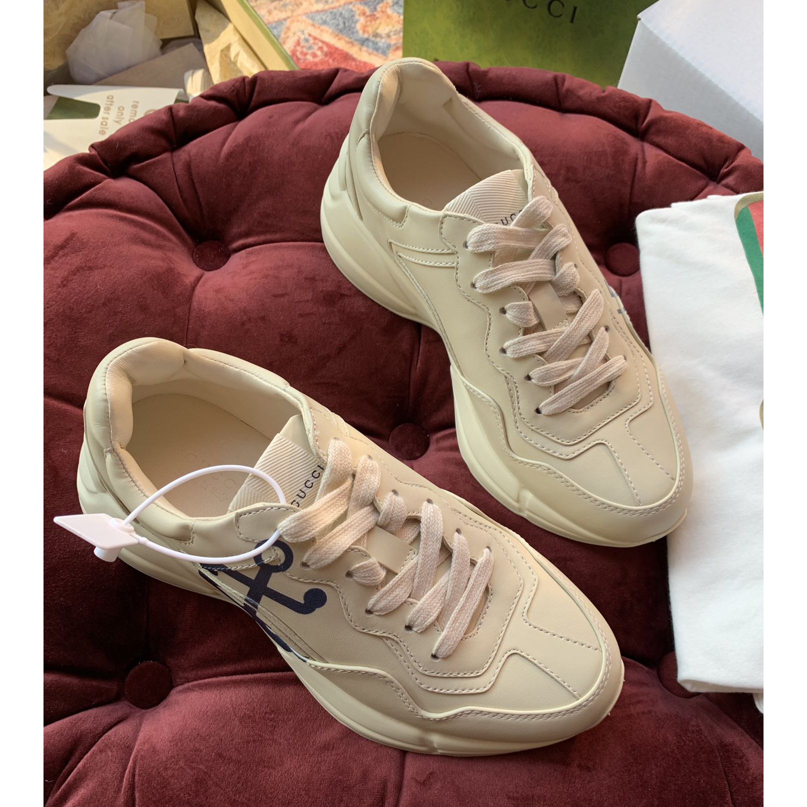 Gucci Men's Rhyton Sneaker In White - DopestKickz