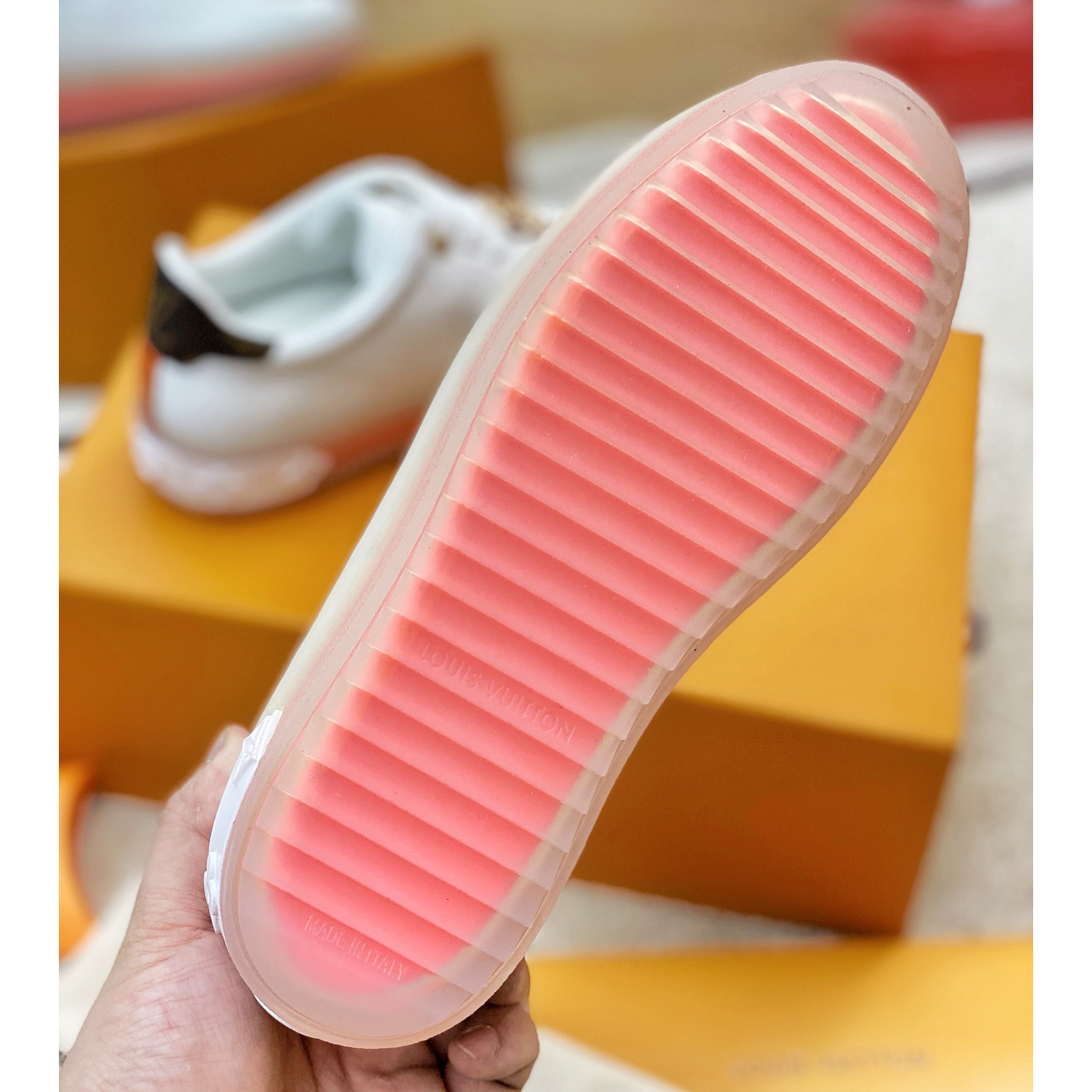 Louis Vuitton Logo Transparent Sole Sneaker  - DopestKickz