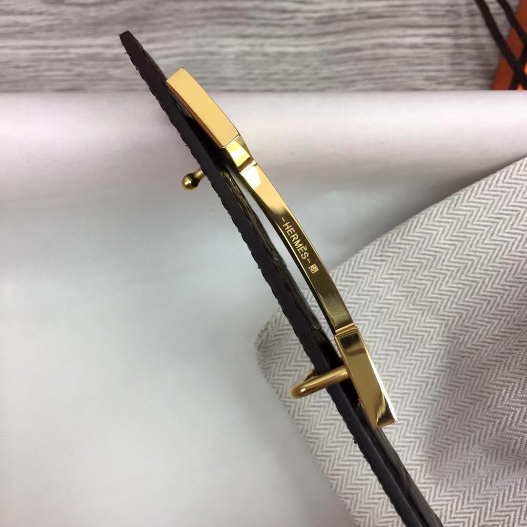 Hermes Black Leather Belt - DopestKickz