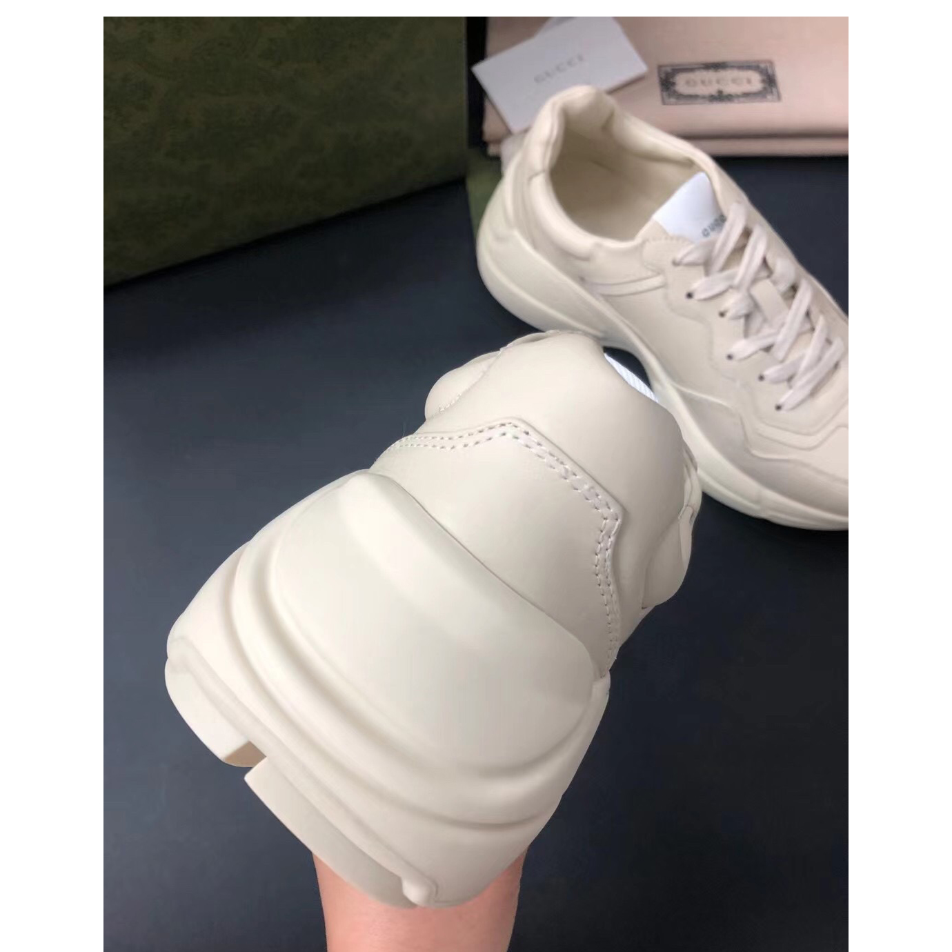 Gucci Men's Rhyton Sneaker In White - DopestKickz