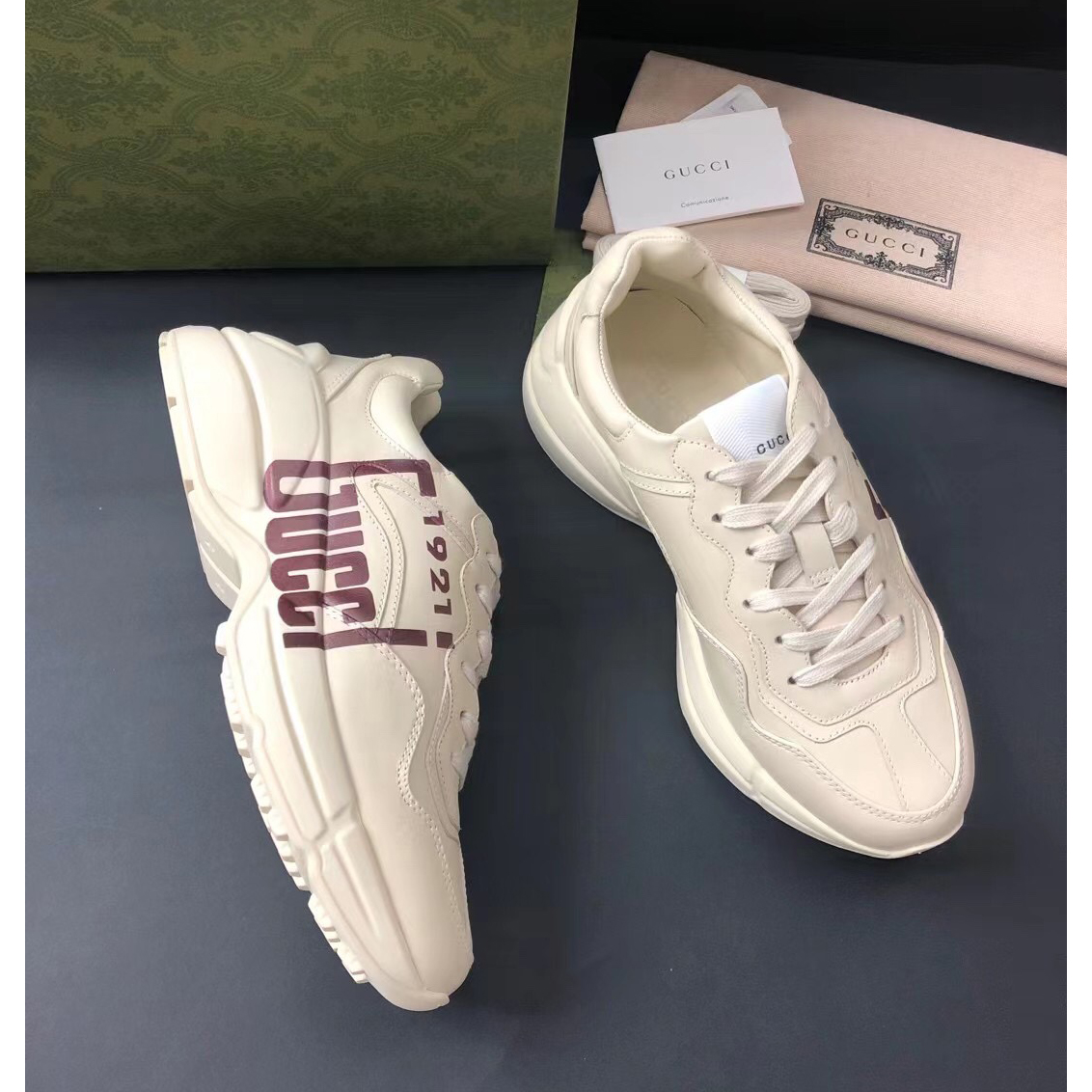 Gucci Men's Rhyton Sneaker In White - DopestKickz