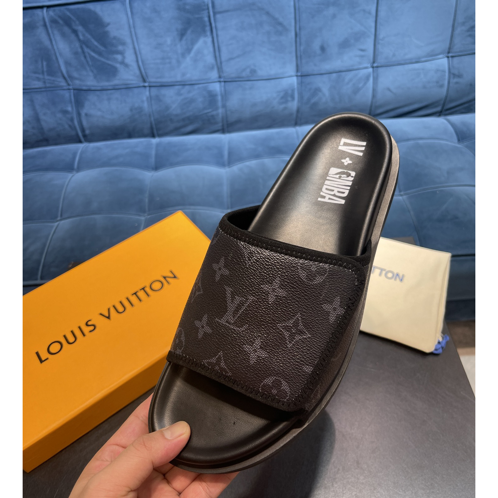 Louis Vuitton x NBA Monogram Slipper - DopestKickz