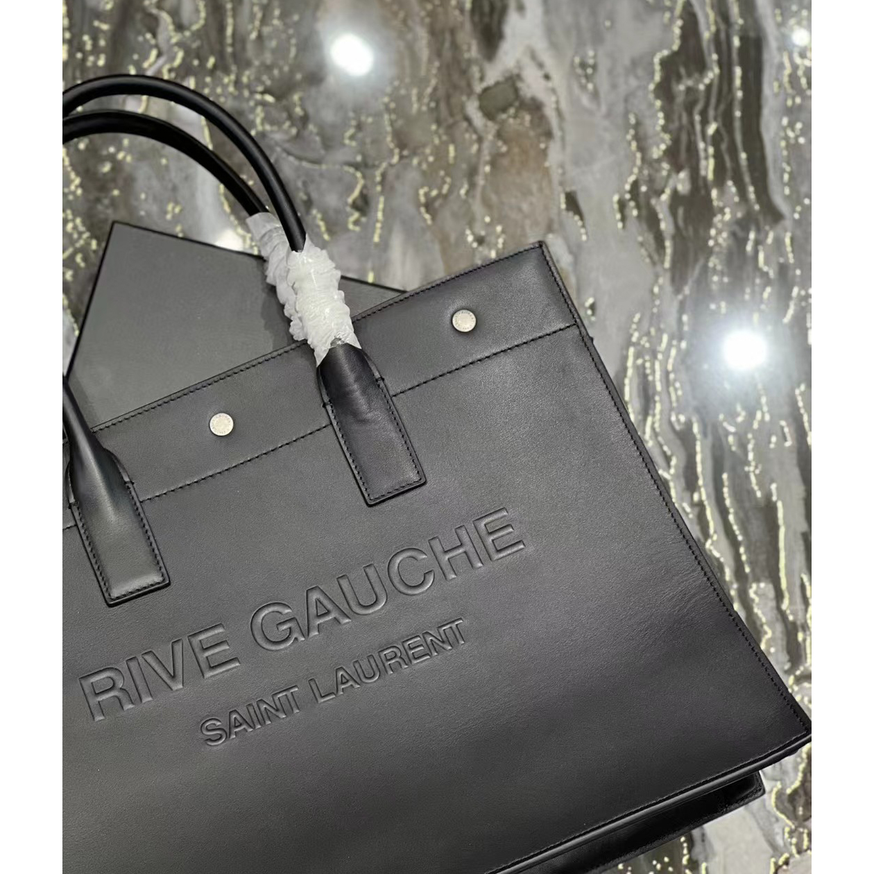 Saint Laurent Rive Gauche Small Tote Bag In Smooth Leather(39-31-18cm) - DopestKickz