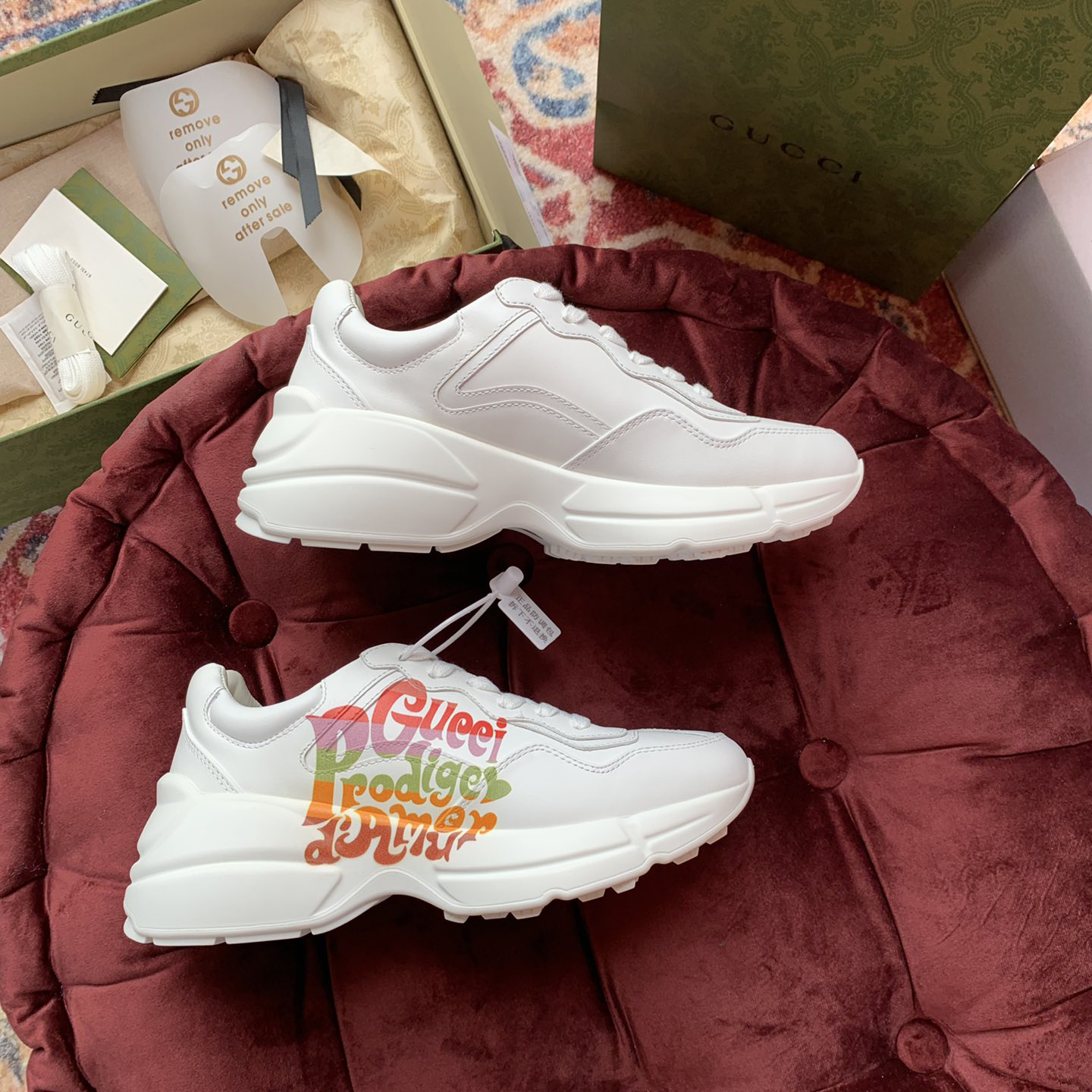 Gucci Men's Rhyton Sneaker In White - DopestKickz