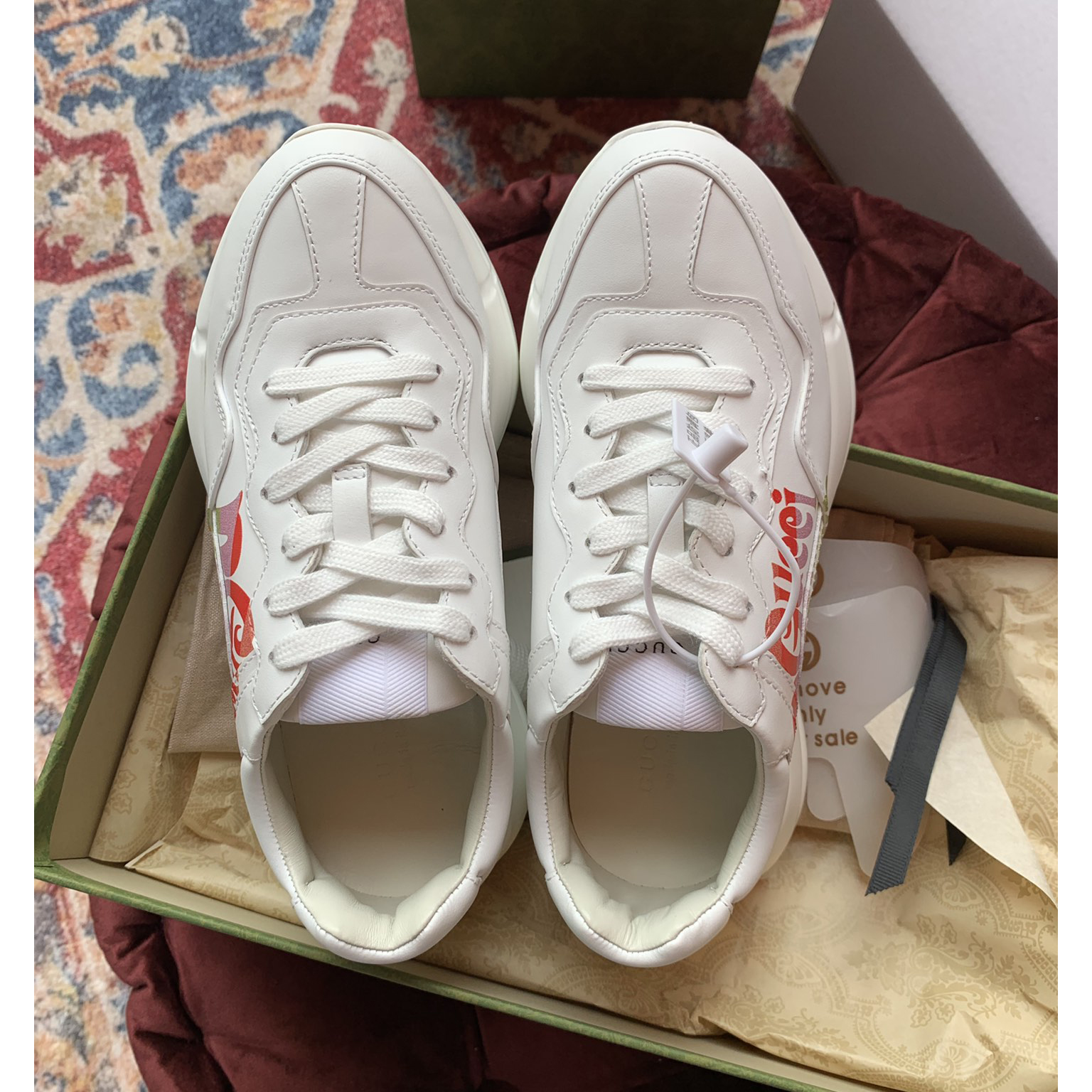 Gucci Men's Rhyton Sneaker In White - DopestKickz