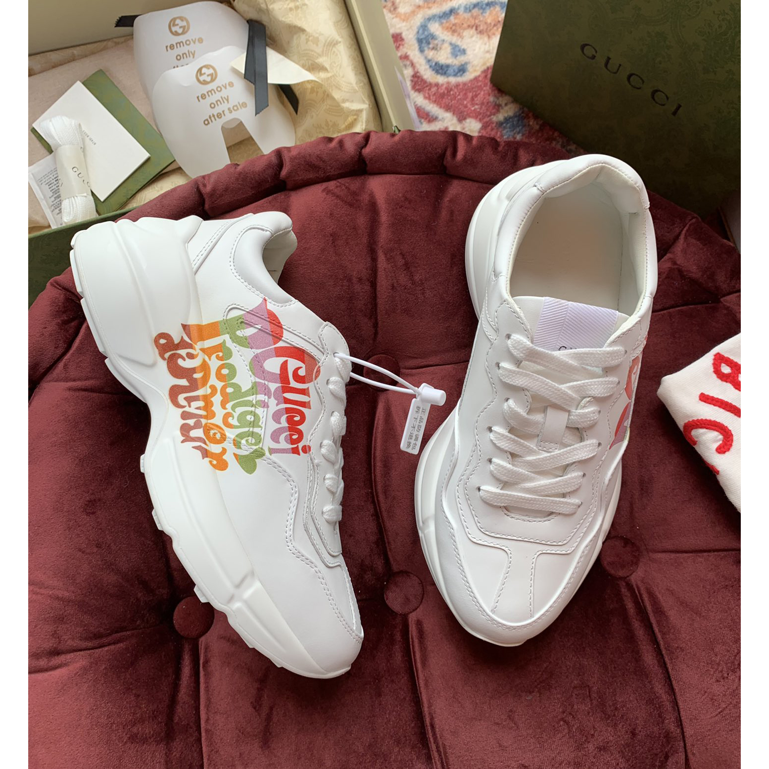 Gucci Men's Rhyton Sneaker In White - DopestKickz
