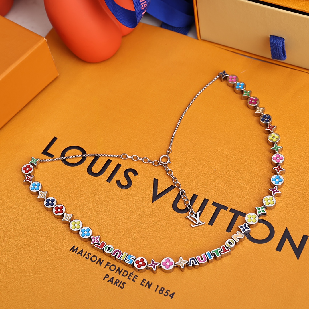 Louis Vuitton MP3281 Monogram Party Necklace - DopestKickz