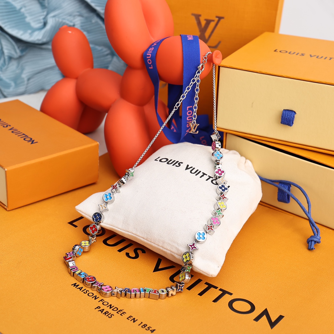 Louis Vuitton MP3281 Monogram Party Necklace - DopestKickz