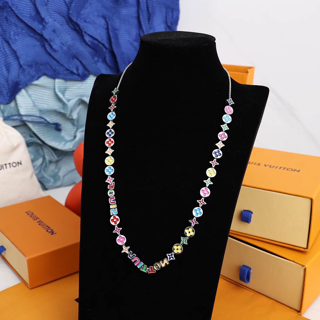 Louis Vuitton MP3281 Monogram Party Necklace - DopestKickz
