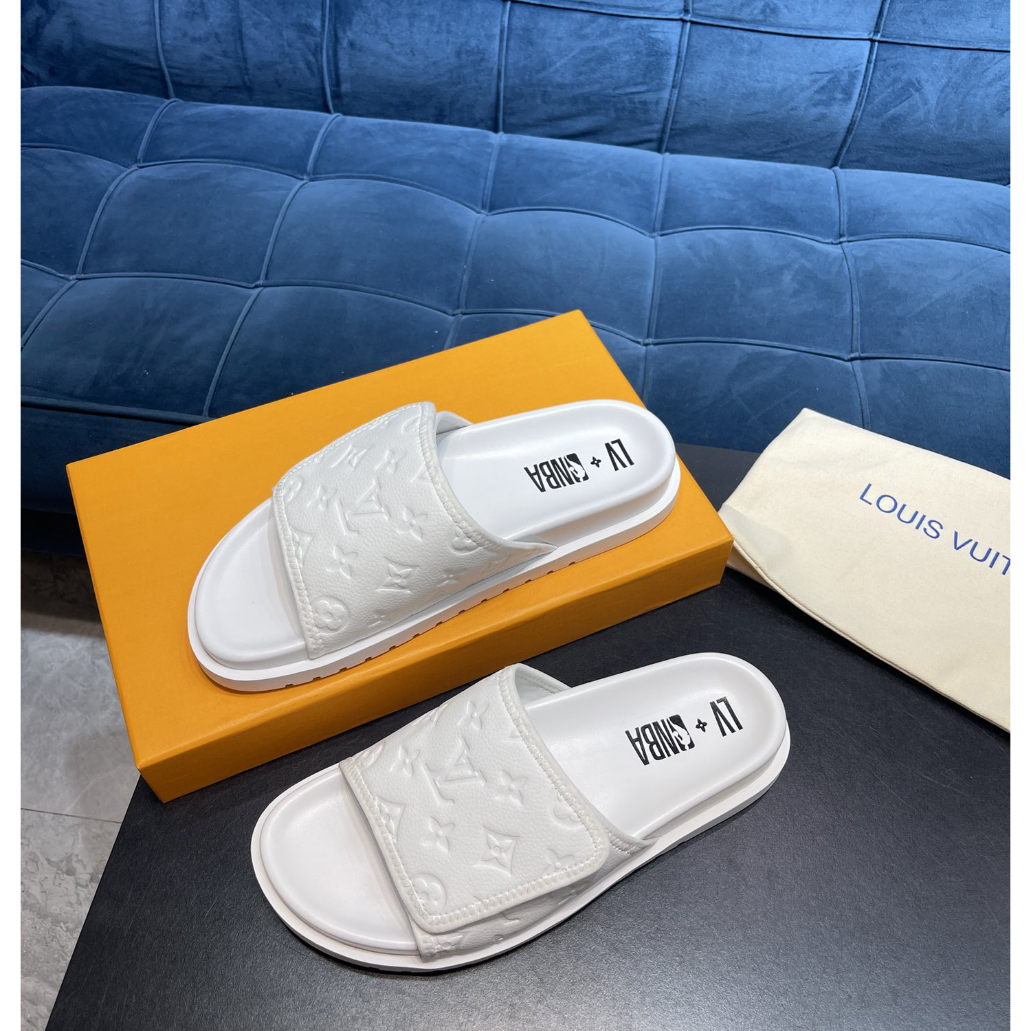 Louis Vuitton x NBA Monogram Slipper - DopestKickz