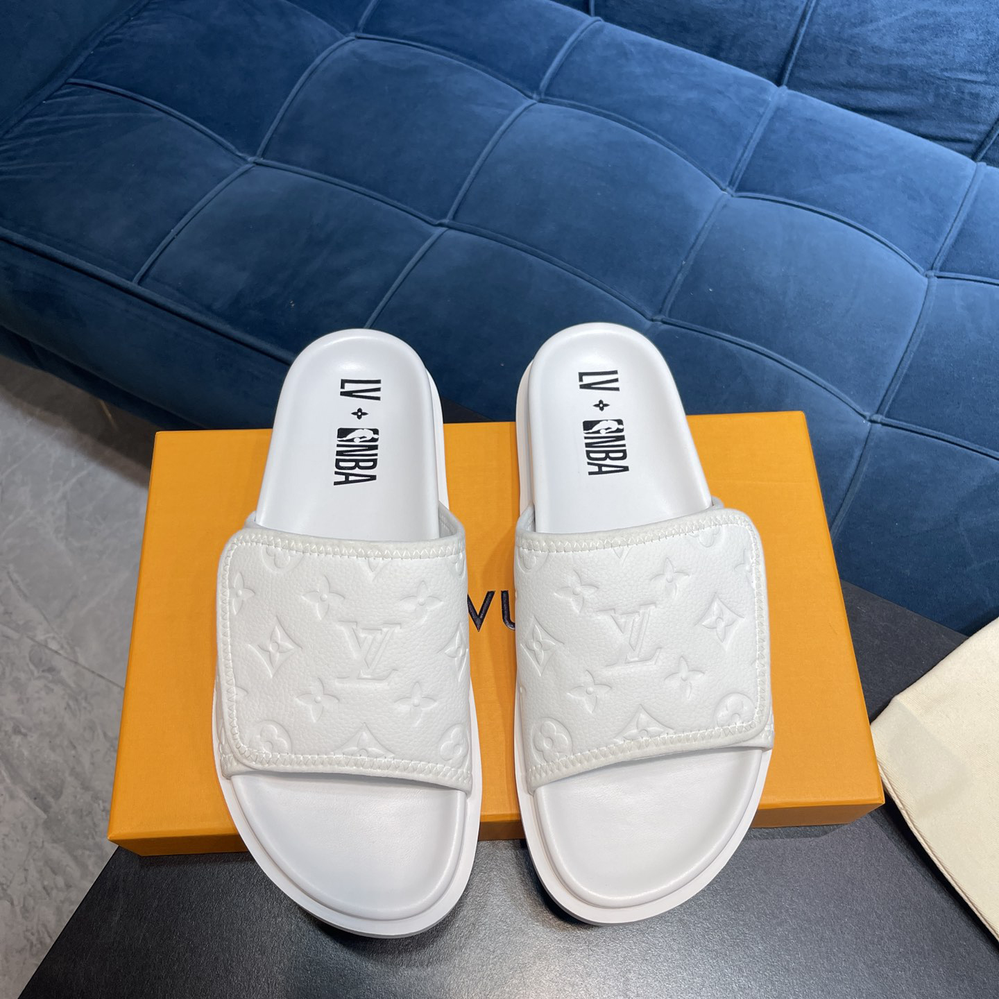 Louis Vuitton x NBA Monogram Slipper - DopestKickz