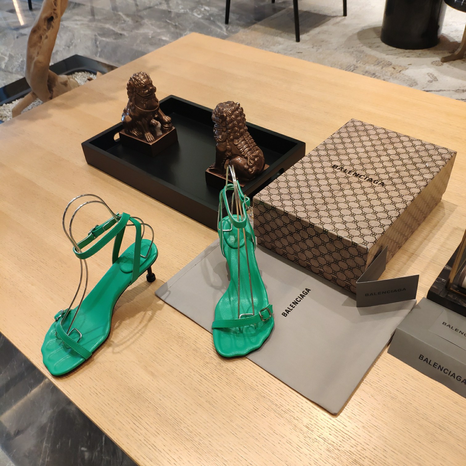 Balenciaga Logo High Heeled Sandals (7CM) - DopestKickz