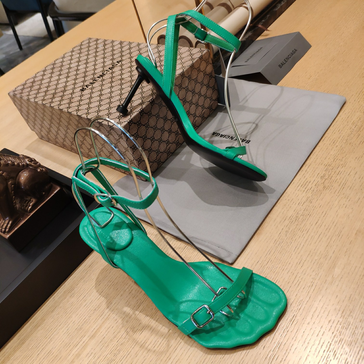 Balenciaga Logo High Heeled Sandals (7CM) - DopestKickz