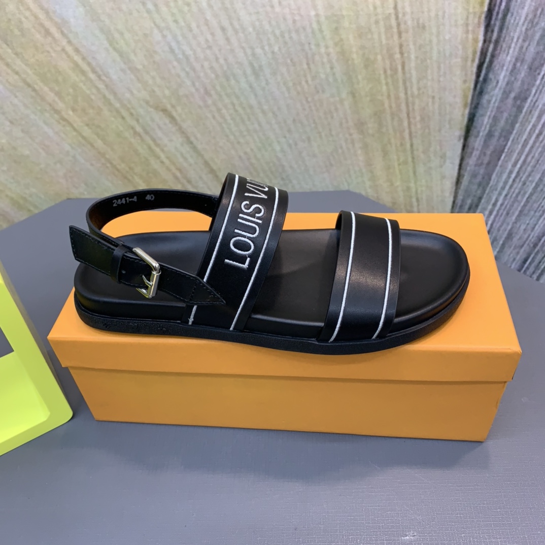 Louis Vuitton Logo Sandals - DopestKickz