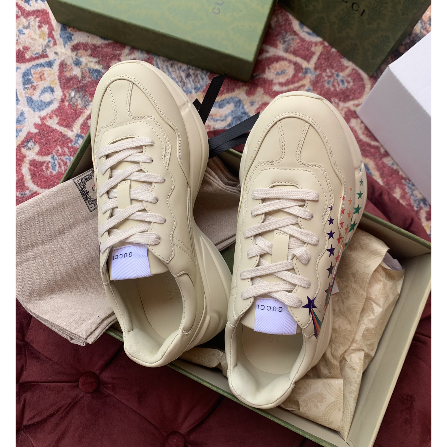 Gucci Men's Rhyton Sneaker In White - DopestKickz