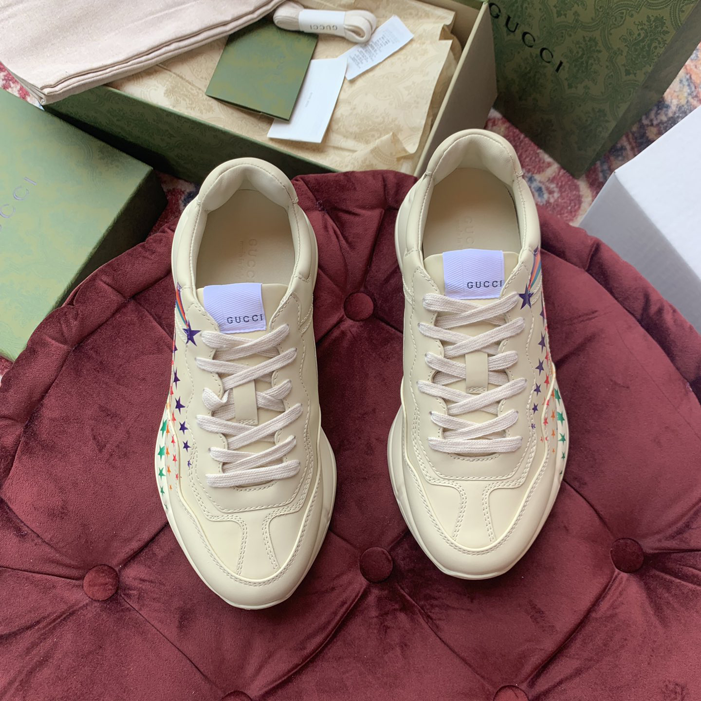 Gucci Men's Rhyton Sneaker In White - DopestKickz
