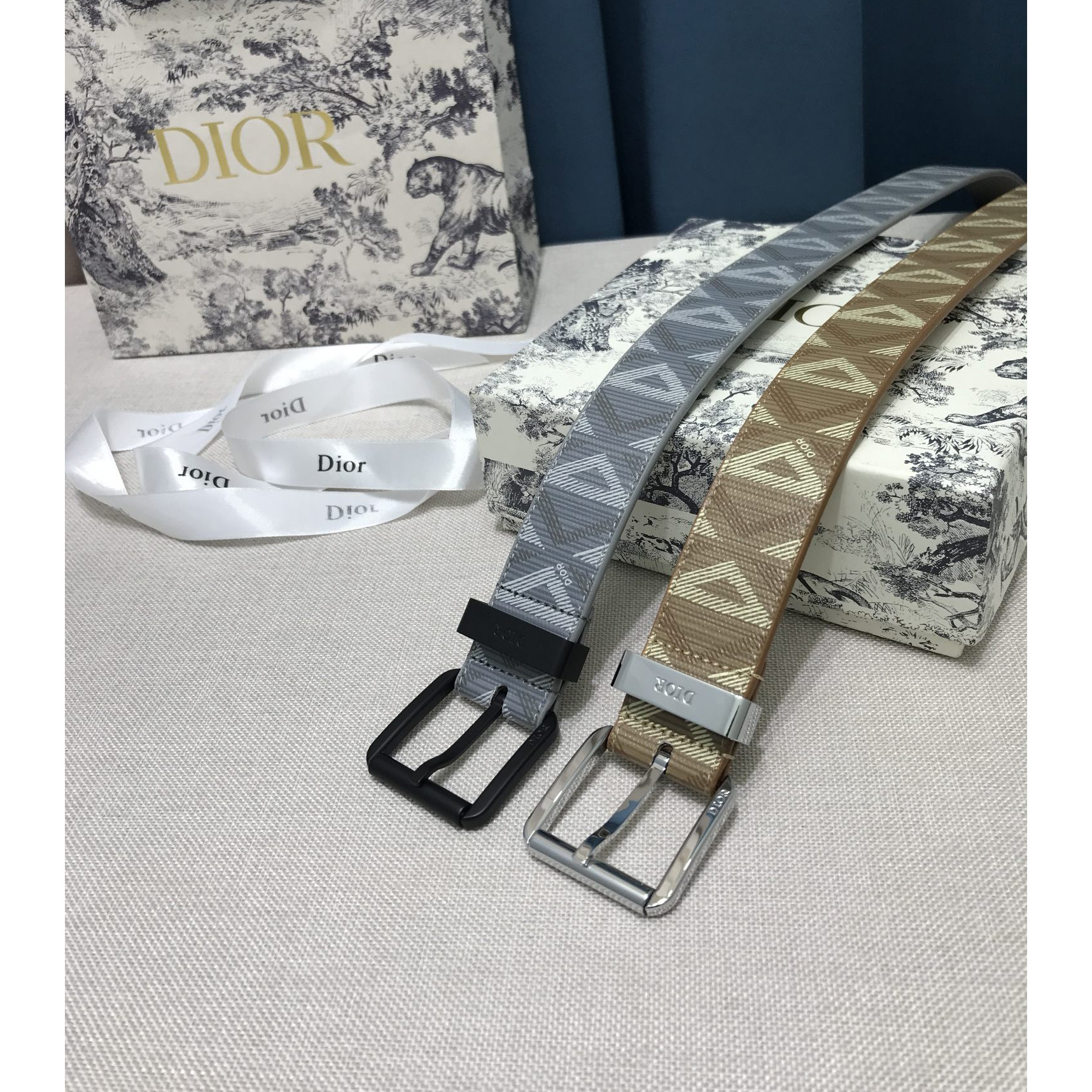 Dior CD Diamond Print  40mm Belt  - DopestKickz