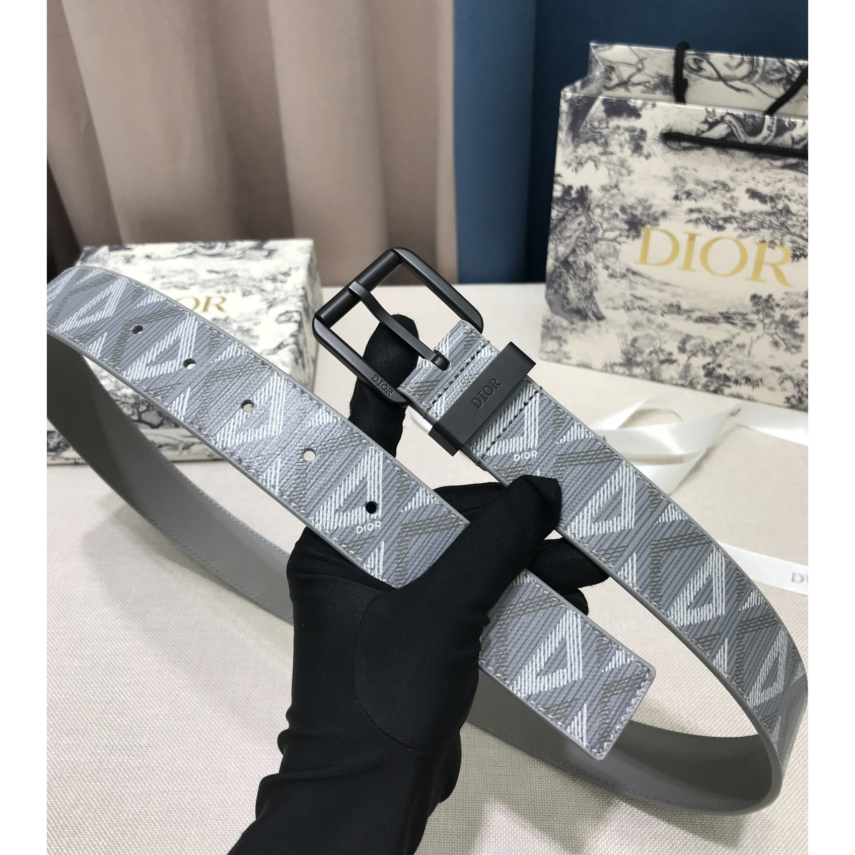 Dior CD Diamond Print  40mm Belt  - DopestKickz