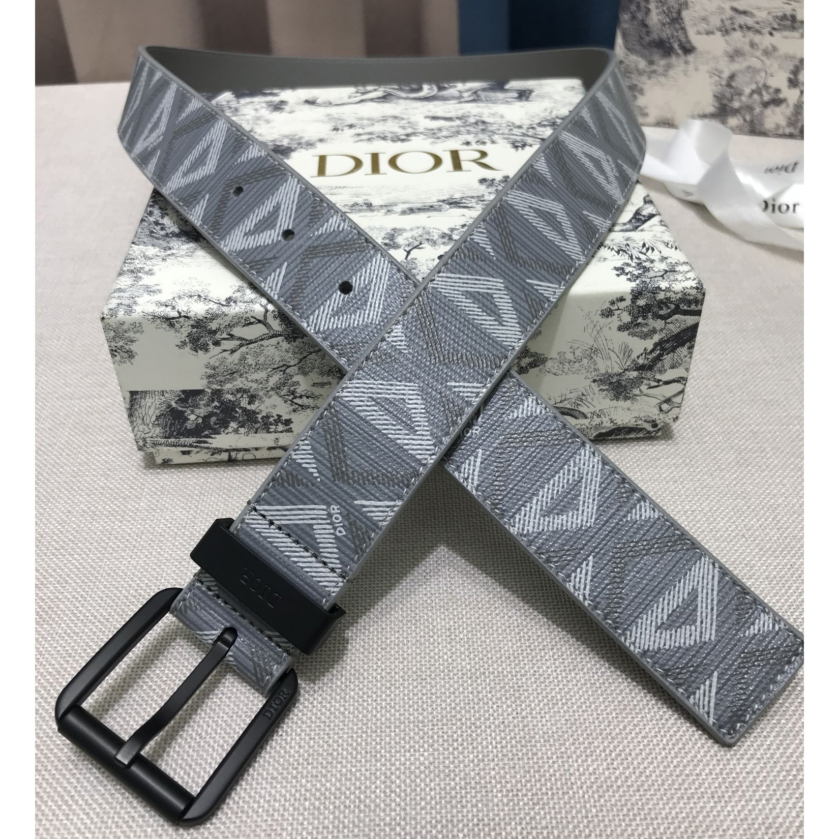 Dior CD Diamond Print  40mm Belt  - DopestKickz