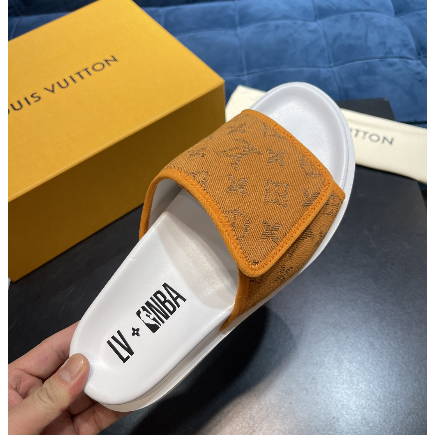 Louis Vuitton x NBA Monogram Slipper - DopestKickz