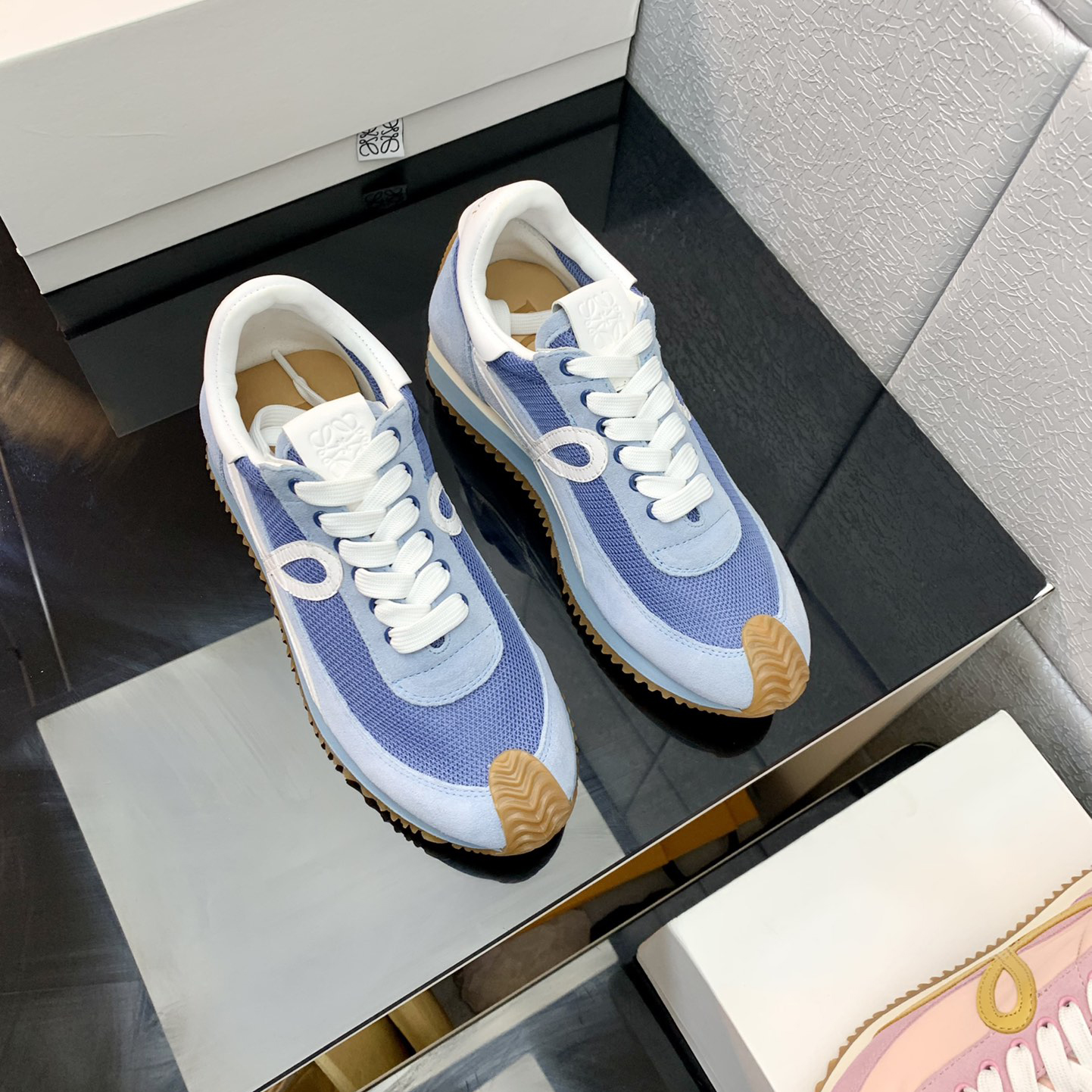 Loewe Flow Runner In Technical Mesh And Suede - DopestKickz