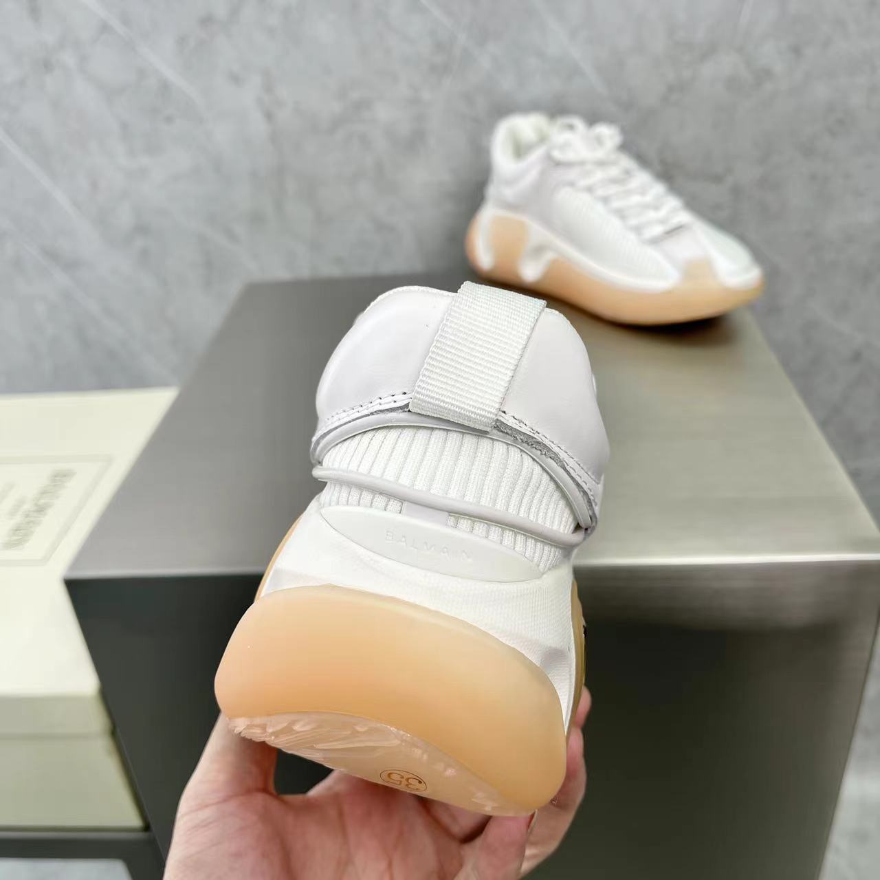 Balmain Bicolor Gummy Leather And Mesh B-Runner Sneakers - DopestKickz