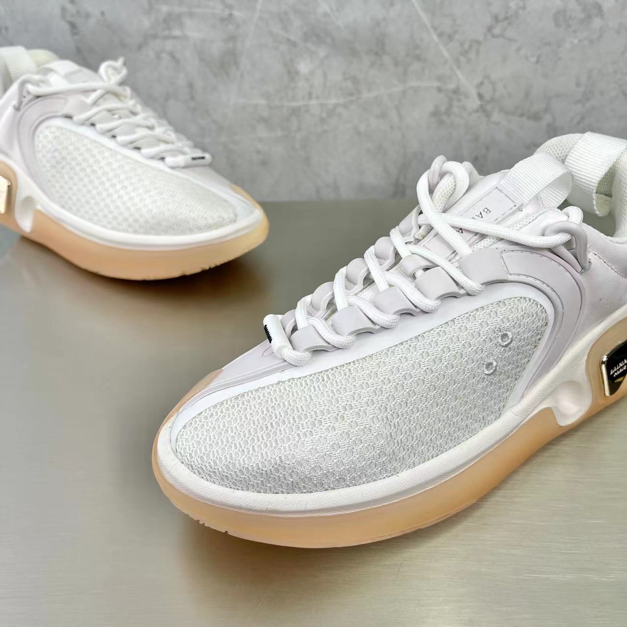 Balmain Bicolor Gummy Leather And Mesh B-Runner Sneakers - DopestKickz
