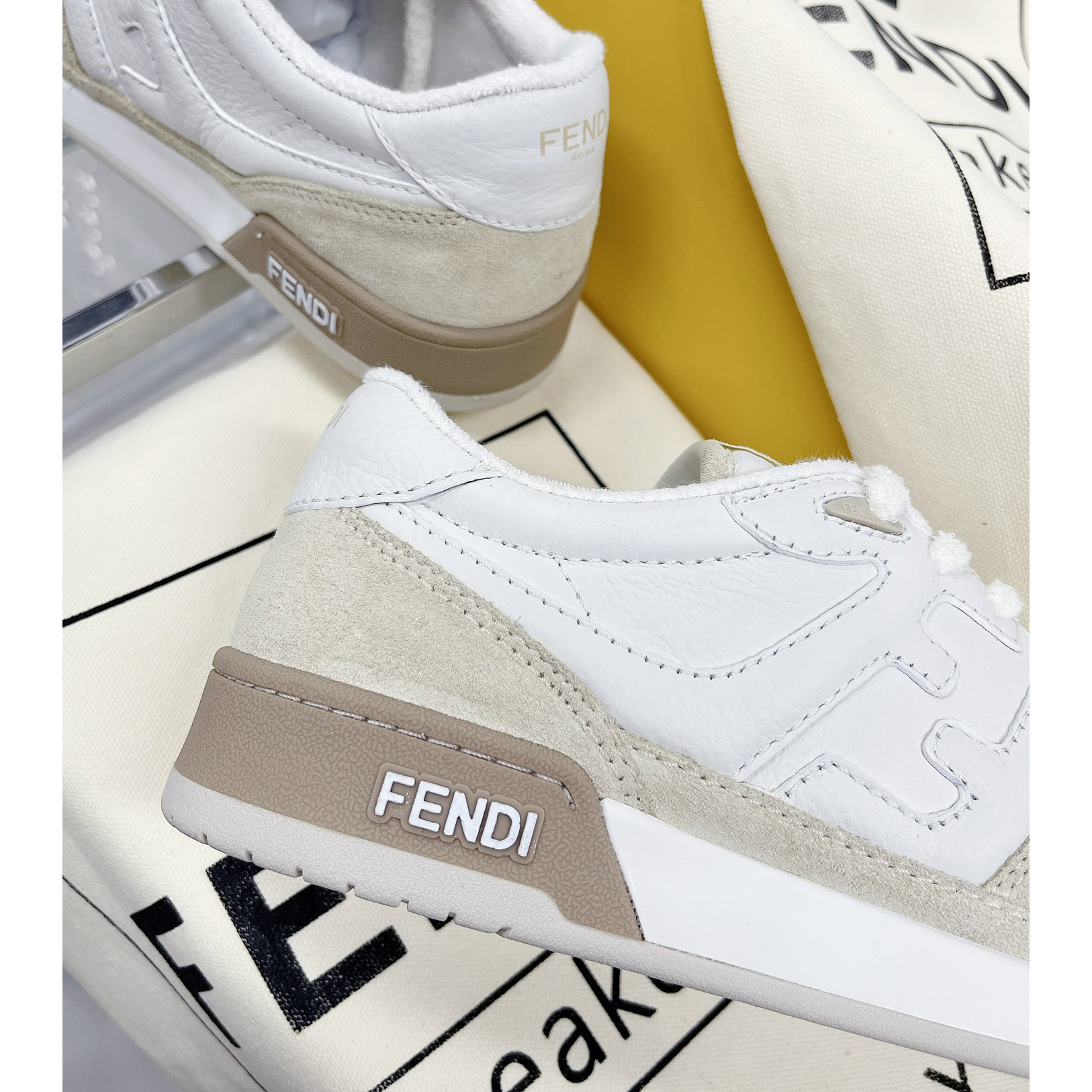 Fendi Match White Suede Low Tops Sneaker(Upon UK size) - DopestKickz