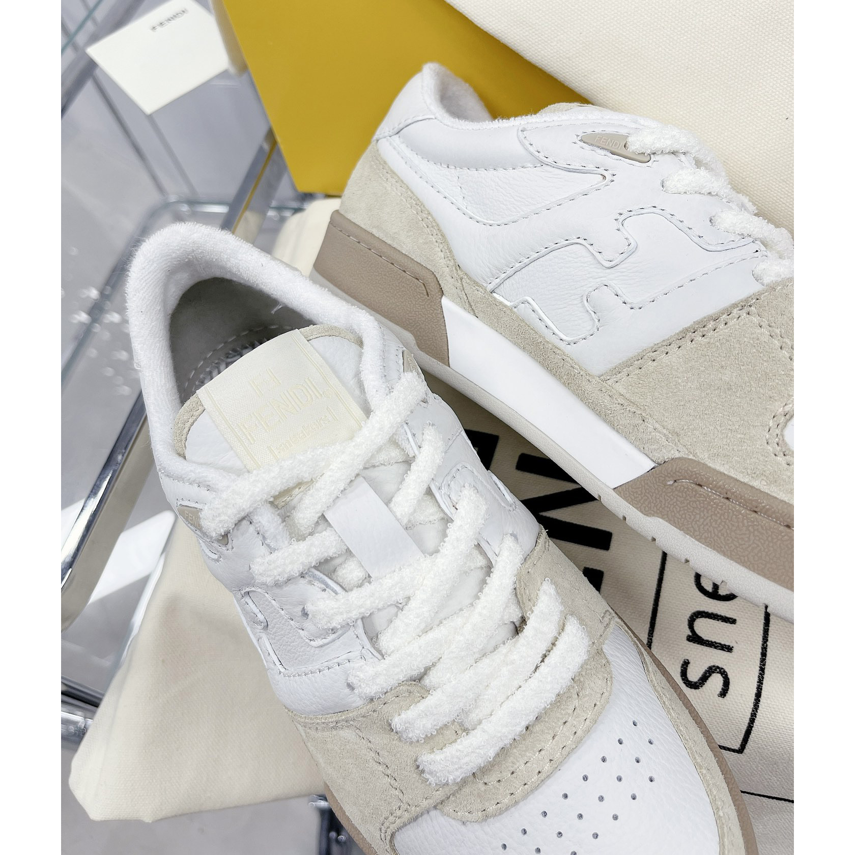 Fendi Match White Suede Low Tops Sneaker(Upon UK size) - DopestKickz