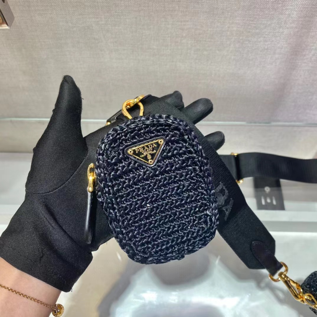 Prada Re-Edition 2005 Raffia Bag (23-16-7cm)  1BH204   - DopestKickz