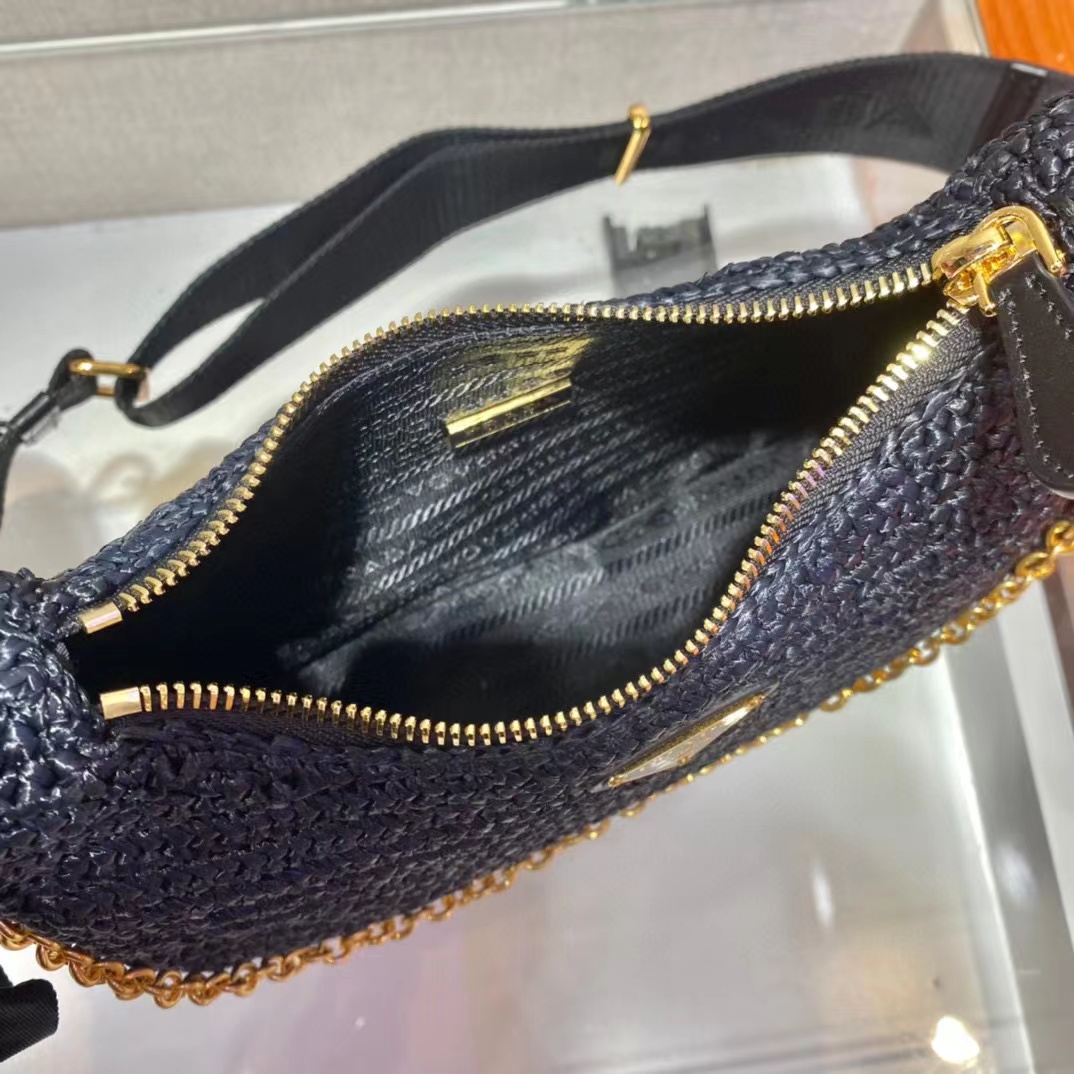 Prada Re-Edition 2005 Raffia Bag (23-16-7cm)  1BH204   - DopestKickz