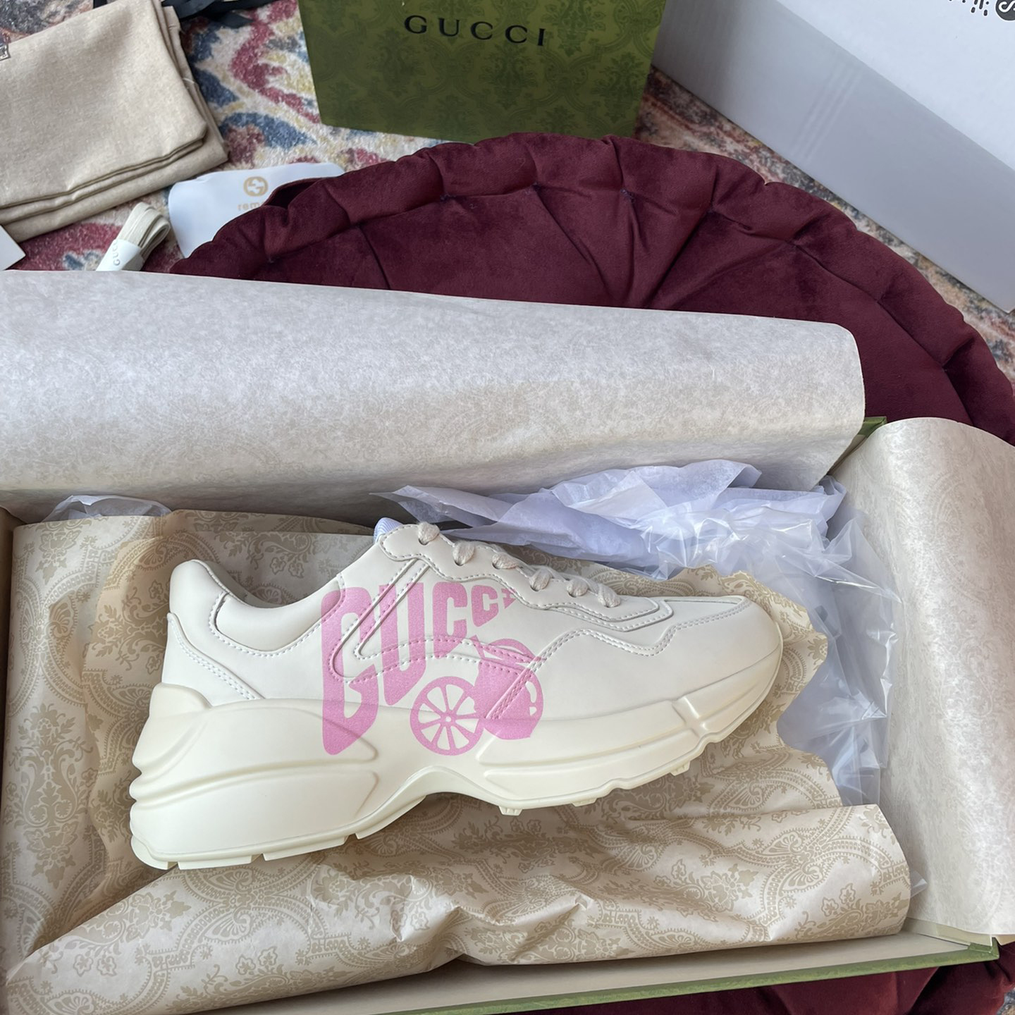 Gucci Men's Rhyton 'Lemon Gucci 'Printed sneakers - DopestKickz