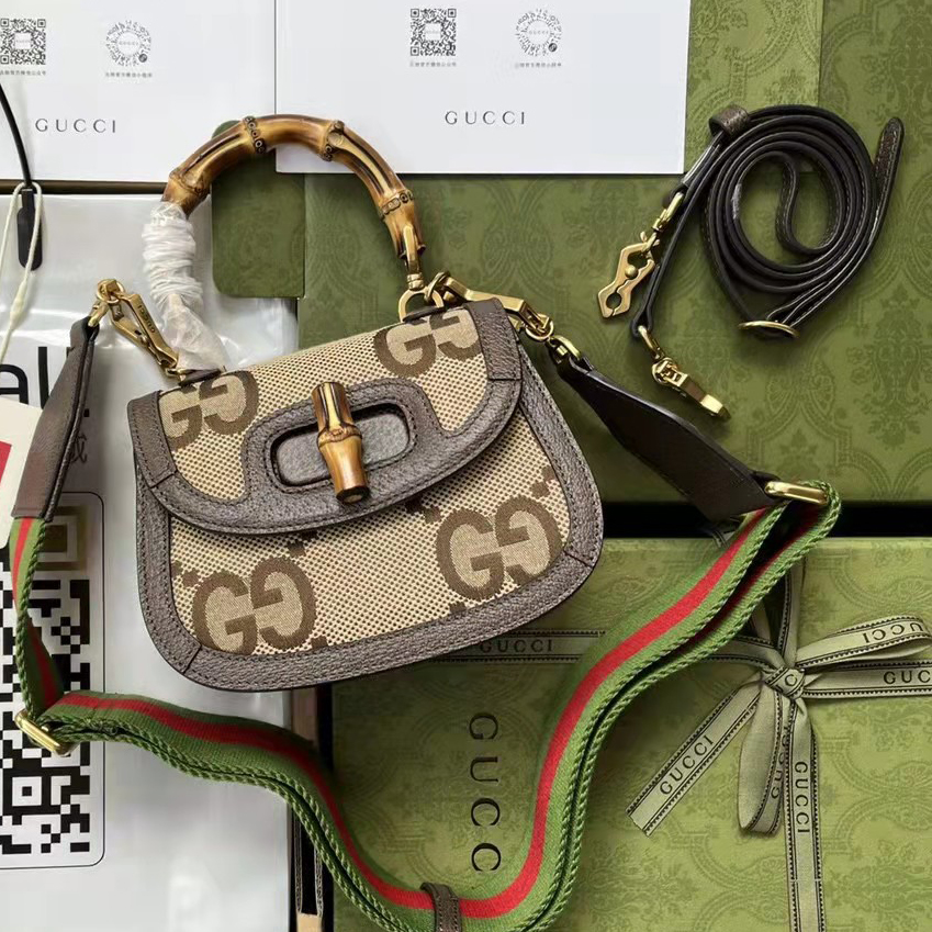 Gucci GG Bamboo Handle Bag（17-12-7.5CM） - DopestKickz